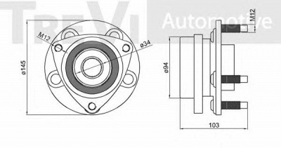 TREVI AUTOMOTIVE wb2258 -  Комплект подшипника ступицы колеса